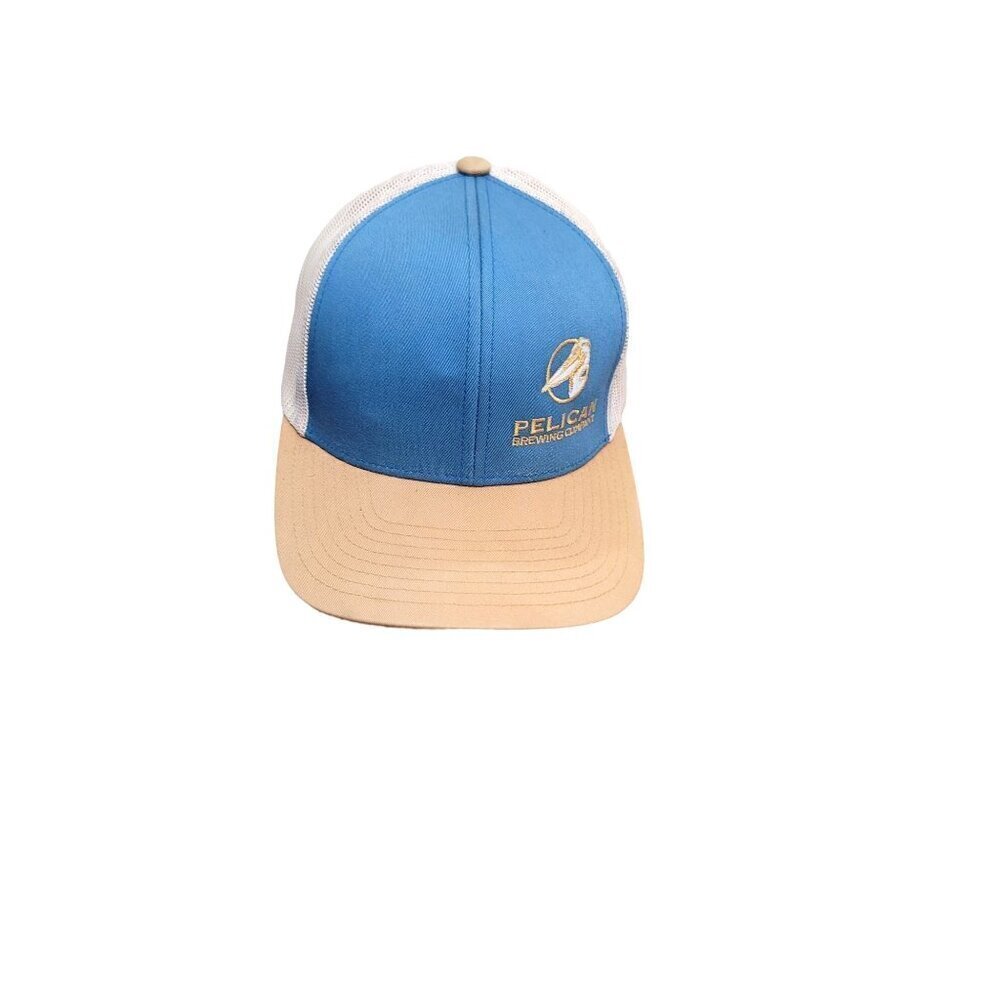 Pelican Brewing Co. Trucker Hat - Pacific Headwear - Mesh Back - Blue & Tan